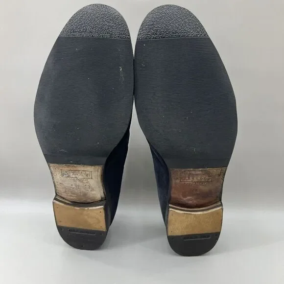 Fratelli Rossetti Brera Men Size 12 Shoes Navy Blue Suede Slip-On Tassel Loafers - Picture 7 of 11